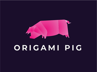 ORIGAMI PIG LOGO branding gradient logo modern