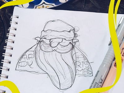 Happy Christmas with Santa Claus art christmas claus december digital drawing illustration markers merch new pencil santa sketch sketchbook year