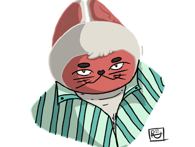 Funny Cat Character Design illustration