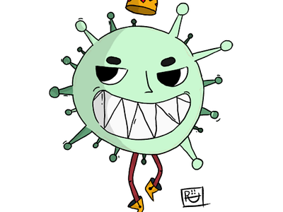 Virus character design illustration