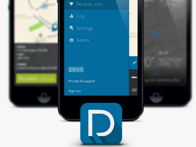 Chauffeur app and icon app flat ios iphone menu mobile ui