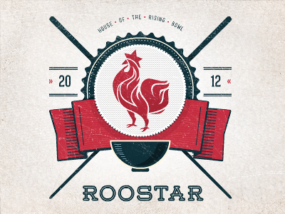 Roostar + Typography asian berlin bowl fire flame food hot illustration roostar rooster star