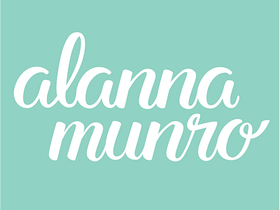 Alanna Munro lettering logo name teal