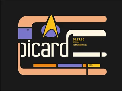 Picard design flat illustration lettering space star trek vector