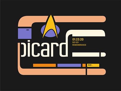 Picard design flat illustration lettering space star trek vector