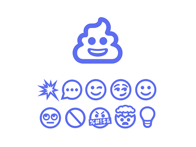 Custom emojis book clean custom font cute digital emoji font icon icons illustration poo typeface vector