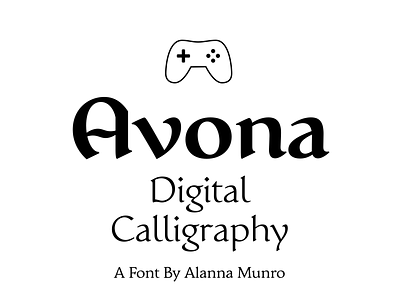 Avona, A Digital Calligraphy Font black black and white calligraphy fantasy font fonts game icon letters line art type type designer typeface typography white