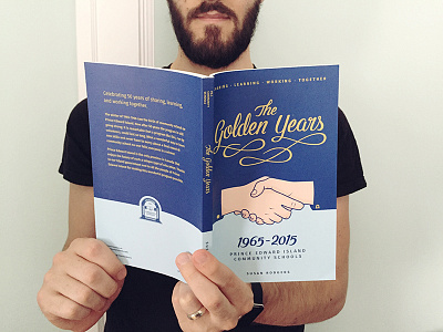 The Golden Years blue book book cover gold hands illustration lettering print