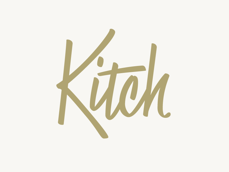 Kitch Process brush lettering gold kitsch lettering logo refine vectorize vintage word mark