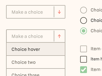 Tofino UI arrows check boxes fields radio button selection tofino typeface ui kit