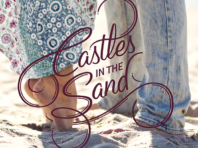 Castles In The Sand book cover brush couple flourishes lettering romance script