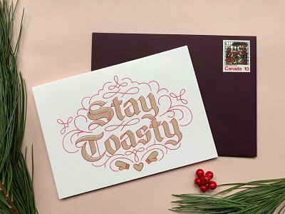 Stay Toasty Cards card christmas festive gold greeting holiday lettering photography red risograph warm wishes winter