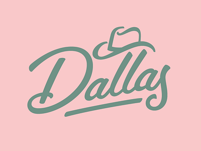 Dallas Lettering country music cowboy hat lettering logo script vector wordmark