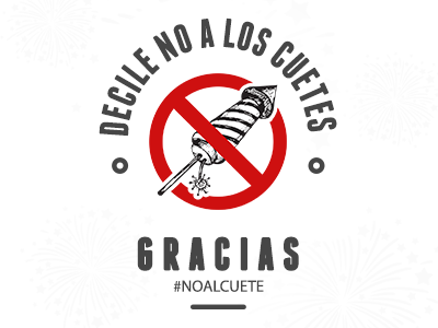 Decile no a los cuetes brand cat christmas dog fireworks freebie logo logotype new year