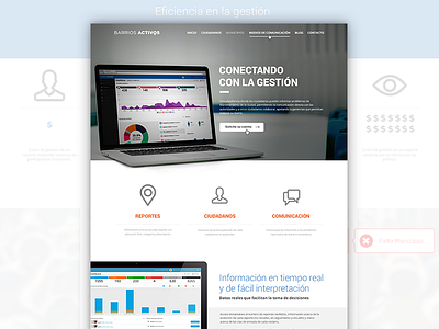 Barrios Activos Landing Page app barrios activos kit urbano landing map mapa reclamos reporte ui ux web