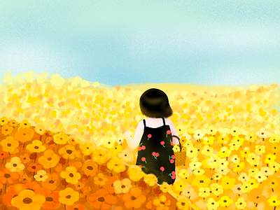 flowers and the girl