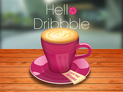 Hello Dribbble coffee dribbble first shot