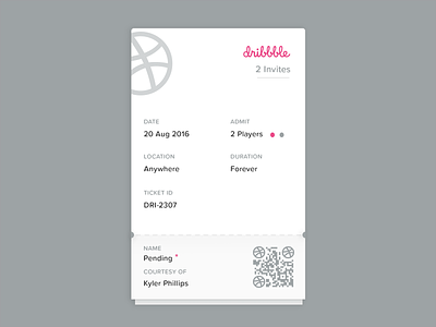 Dribbble Invites Giveaway 2 dribbble invite giveaway qr code ticket