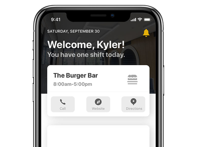 Shifts - iOS - Dashboard dashboard ios ios 11 job schedule shift shifts work schedule