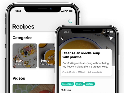 iOS 11 - Recipes Exploration app ios ios 11 iphone iphone x recipes