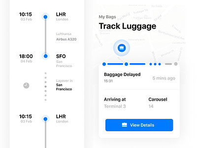Flight Components 2 airport bags flight tracker flights luggage terminal timeline