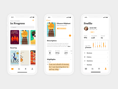 Book Tracking App - WIP app app design book app book review books books app bookshelf bookstore design goodreads ios ios 11 iphonex