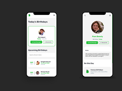 Birthday Buddy app birthday app birthdays design flat minimal reminder ui ux web design web development