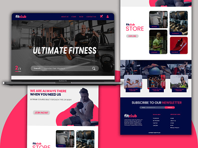 FitClub | Fitness Hybrid Website | Fitness UIUX Design adobe photoshop adobephotoshop branding design fitness design fitness website fitness website design homepage hybrid website ui uiux uiux design uiuxdesign webdesign website website design