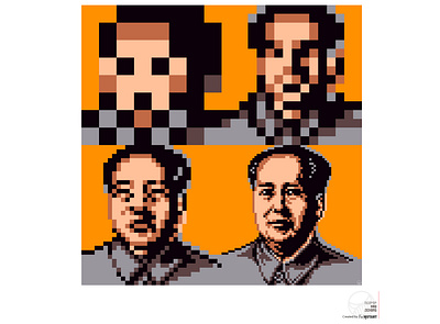 NeoPop Mao Zedong 80s 90s design graphic design illustration nft photoshop pixel
