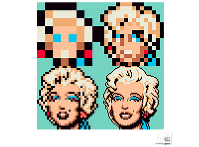 NeoPop Marilyn Monroe 80s 90s graphic design illustration nft photoshop pixel