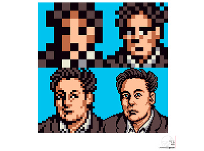 NeoPop Elon Musk 80s 90s design graphic design illustration logo nft photoshop pixel ui