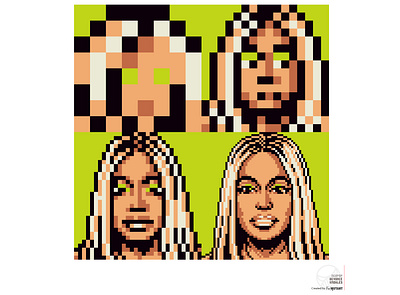 NeoPop Beyoncé Knowles 80s 90s design graphic design illustration logo nft photoshop pixel ui