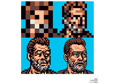 NeoPop Arnold Schwarzenegger 80s 90s design graphic design illustration logo nft photoshop pixel ui