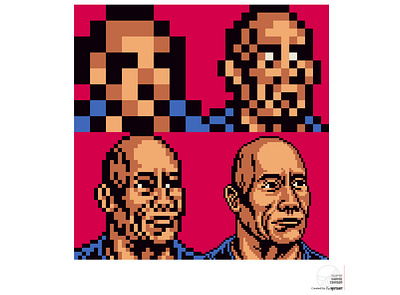 NeoPop Dwayne Johnson 80s 90s design graphic design illustration logo nft photoshop pixel ui