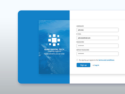 Sign-up screen design