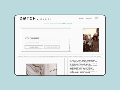 DØTCH. studios - Online fashion house artist catalogue clothing brand creative creative design design dotch fashion figma hoodie shop style top trend typograma typograma studio ui uidesign ux webdesign