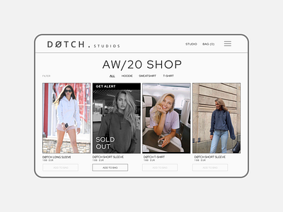 DØTCH.studios – exclusive online fashion house branding catalogue clothing brand design dotch fashion figma hoodie style top