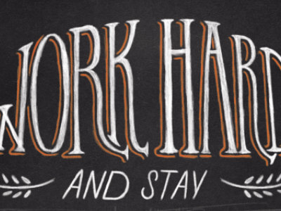 Work Hard calligraphy chalk type filigree hand lettering lettering letters pen pencil red pencil script sketch sketchy