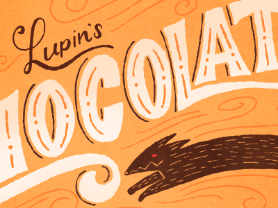 Lupin's Chocolate WIP 2 cintiq digital filigree hand drawn hand lettering harry potter ink lettering