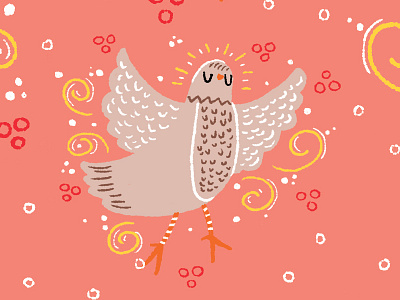 Turtledove christmas illustration pattern
