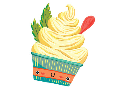 Dole Whip design disney dole whip ice cream illo illustration kawaii kitschy slap stickers sticker treat