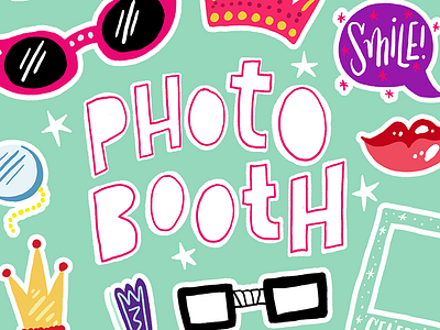 Photobooth Stickers design hand lettering illo illustrated illustration lettering letters social media stickers