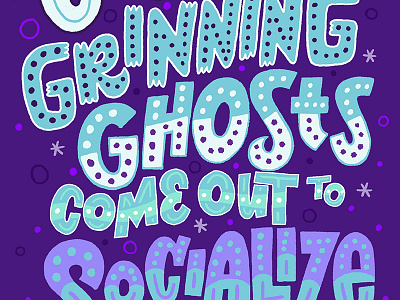 Grim Grinning Ghosts design disney halloween hand lettering illo illustrated illustration lettering letters social media