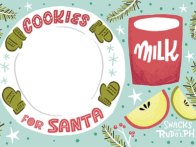 Cookies for Santa christmas design folk folk art illo illustrated illustration kids lettering paint santa social media