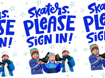 Ice Skating Sign In Poster cintiq design digital graphic design hand drawn hand lettering hand lettering illo illustration ink lettering letters photo manipulation stock