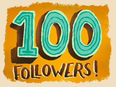100 Dribbble Followers! calligraphy filigree hand lettering lettering letters pen pencil red pencil script sketch sketchy