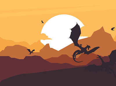 The Land of the Dragons design digital illustration graphic design illustration