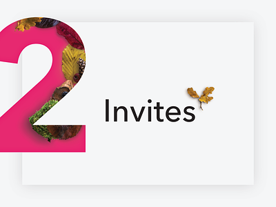 2x Invite berries dribbble invite leaves moss nuts shadow