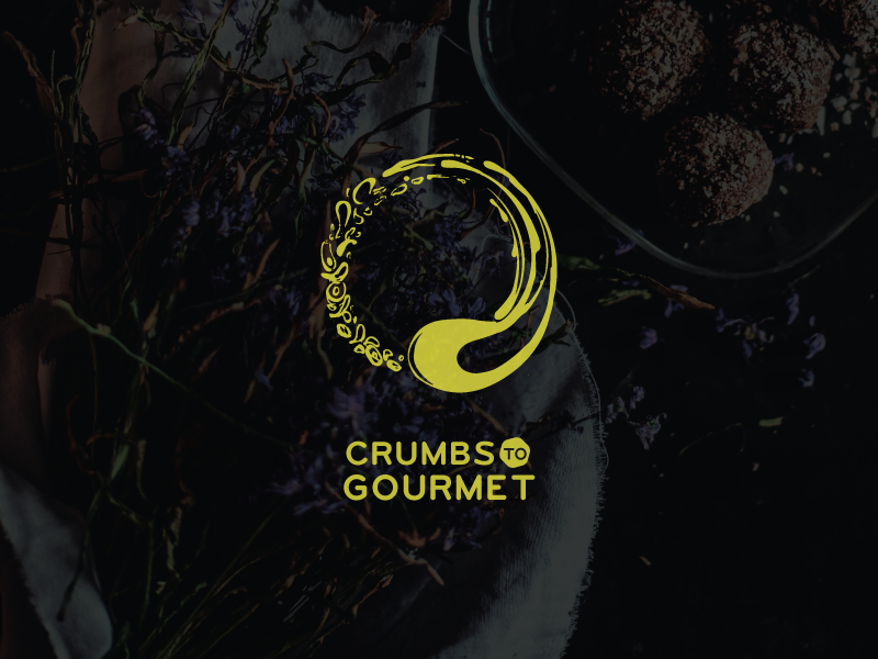 Crumbs to Gourmet restaurant logo identity gourmet food crumbs branding brand baking bakery