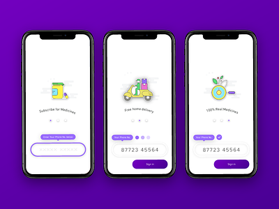 Pharmacy App Onboarding app characters delivery graphics illustrations ios iphone iphonex medicine onboarding